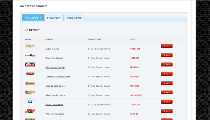 free spins no deposit