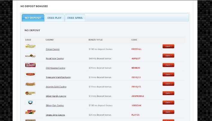 free spins no deposit